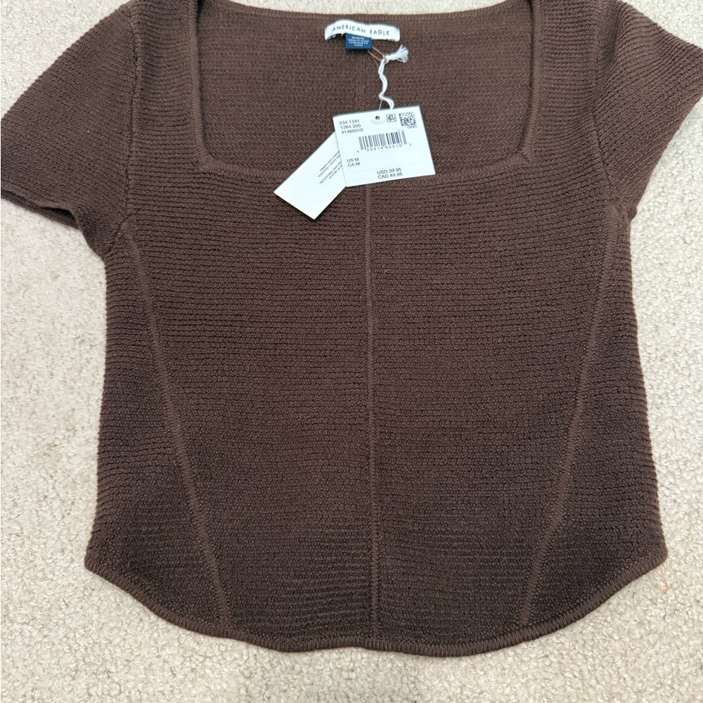 American Eagle Outfitters Brown Crop Top